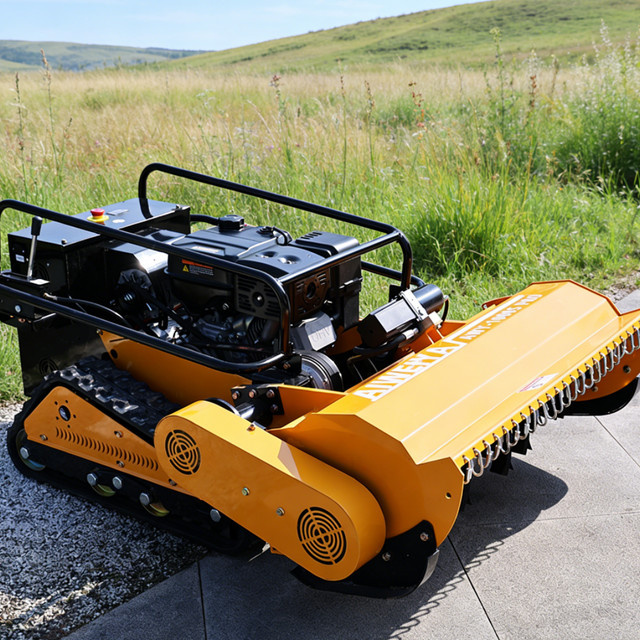 TONGZHONG Allterrain Intelligenter Ferngesteuerter Rasenmäher mit Motor in Gelb für Landwirtschaft und Forstwirtschaft - Bild 1