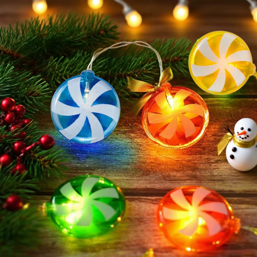 Peach Forest Weihnachts-Lichterkette mit runden Candy-Lollipops in Multicolour für Indoor und Outdoor - Bild 3