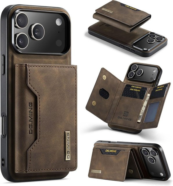 2-in-1 Magnetische Leder Handyhülle mit abnehmbarer Brieftaschenhülle und Kartenhalter für Apple iPhone, Farbe: Braun - Bild 1