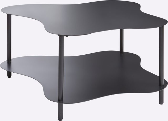 Couchtisch aus lackiertem Metall in Schwarz, B/T/H: 100 x 90 x 40 cm - Bild 1