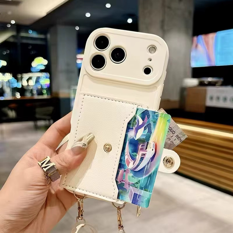 Crossbody Brieftasche und Schutzhülle mit Umhängeband für Xiaomi 15T Redmi Note 15 Pro Plus 14 15C 13 mit Kartenfächern und Reißverschluss aus Leder in Braun oder Weiß - Bild 4