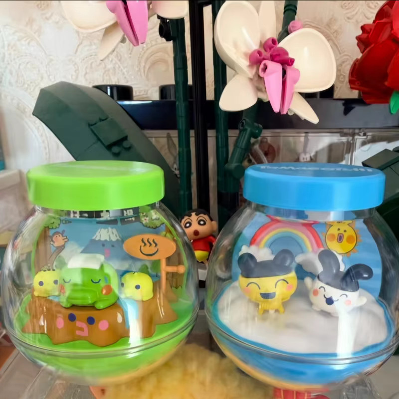 Bandai Tamagotchi Miniatur-Flaschenszenenfiguren, Mimitchi Kuchipatchi Hanatchi - Bild 3
