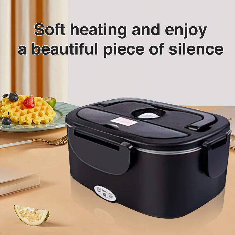 WUIETI Auto-Elektro-Lunchbox 60W in Schwarz, tragbarer Heiz-Thermobehälter für Reise und Outdoor, 1,5 l - Bild 5