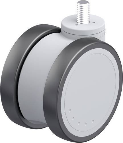 Blickle Kunststoff-Doppelrolle LKDG-PATH 100K-GS12 in Grau und Silber mit 100mm Rad-Durchmesser und 100kg Tragfähigkeit - Bild 1