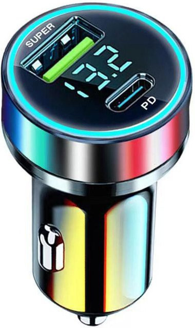 120 W PD Autoladegerät mit QC3.0 Schnellladung und Digitalanzeige, 5-Port Auto-Zigarettenanzünder-Stecker für blitzschnelles Laden - Bild 1