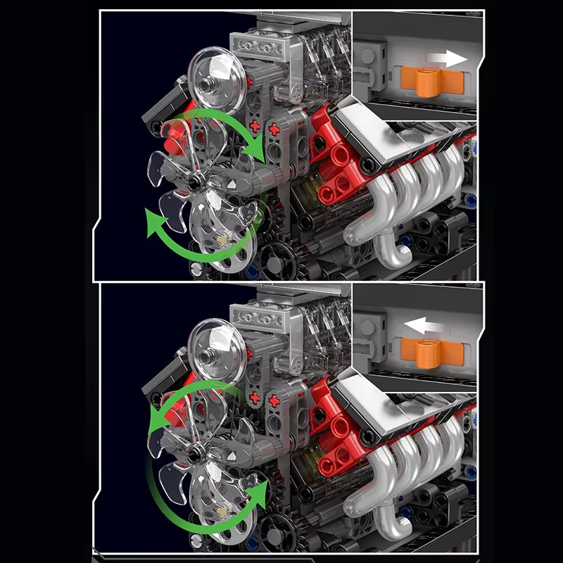 Mould King Technisches Automodell-Spielzeug, V8-Motor + Getriebe, ab 14 Jahren - Bild 3