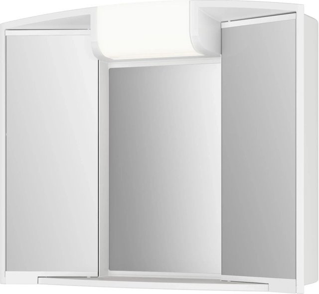 Jokey Spiegelschrank Angy Weiß Hochglanz mit LED-Beleuchtung und integrierter Steckdose B/H/T: 59 x 50 x 15 cm - Bild 1
