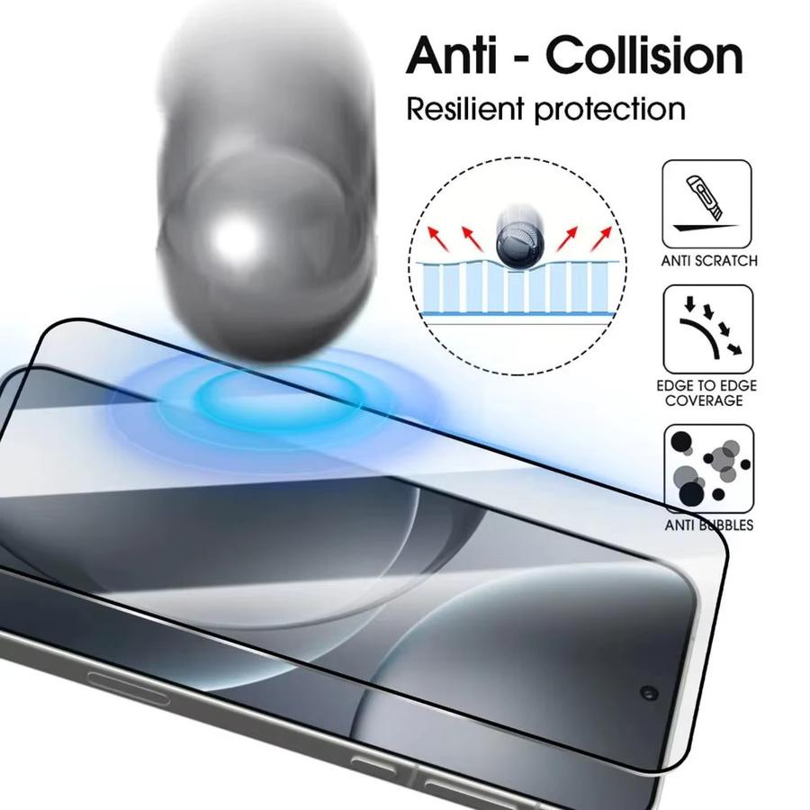 Displayschutzfolien aus gehärtetem Glas für OPPO Find X9 Pro und Find X9, transparent, kratzfest und kompatibel mit Fingerabdruck-Entsperrung - Bild 6