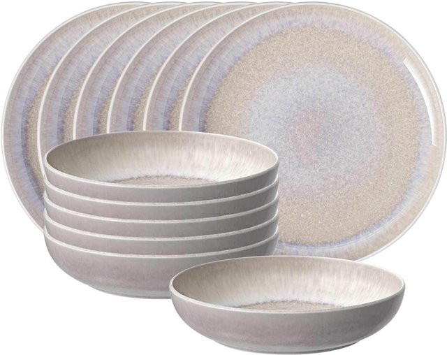 Villeroy & Boch like. Tafelservice Perlemor Sand 12er Set aus Keramik - Bild 1