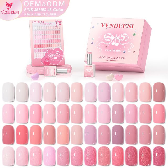 Vendeeni Gel Nagellack Set, Nude Pink, 48 Farben - Bild 1