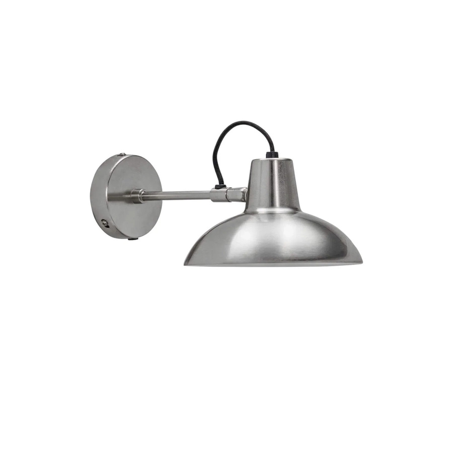 House Doctor Wandleuchte Desk in gebürstetem Silber aus Metall mit verstellbarem Arm und E14 Fassung - Bild 1