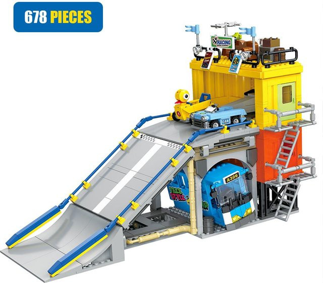 Linyi toy car Modellbau DIY Achterbahn Bergauffahrt Rennszene, Bausteine, ab 14 Jahren - Bild 1