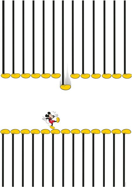 Komar Wandbild Mickey Mouse Footlines, Paper Poster, Multicolor, Breite: 30 cm, Höhe: 40 cm - Bild 1