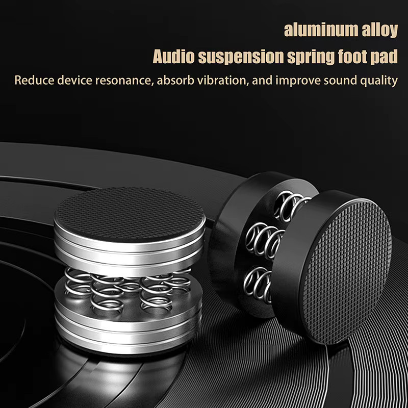 KOQZM HiFi-Dämpfungspads aus Aluminiumlegierung mit Federdämpfung für Audio-CDs, Verstärker und Lautsprecher, Schwarz - Bild 2