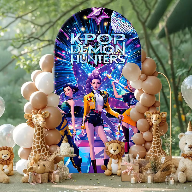 Hasbro Kpop Demon Hunters Bogenförmiger Hintergrundbezug, Mehrfarbig, Durchmesser: 50,0 cm - Bild 2