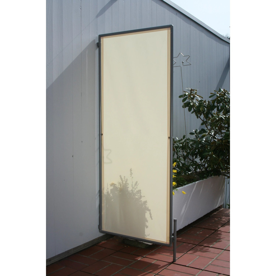 Floracord Paravent Wind- und Sichtschutz aus Polyester und Aluminium in Elfenbein, Breite: 70 cm, Höhe: 170 cm - Bild 2