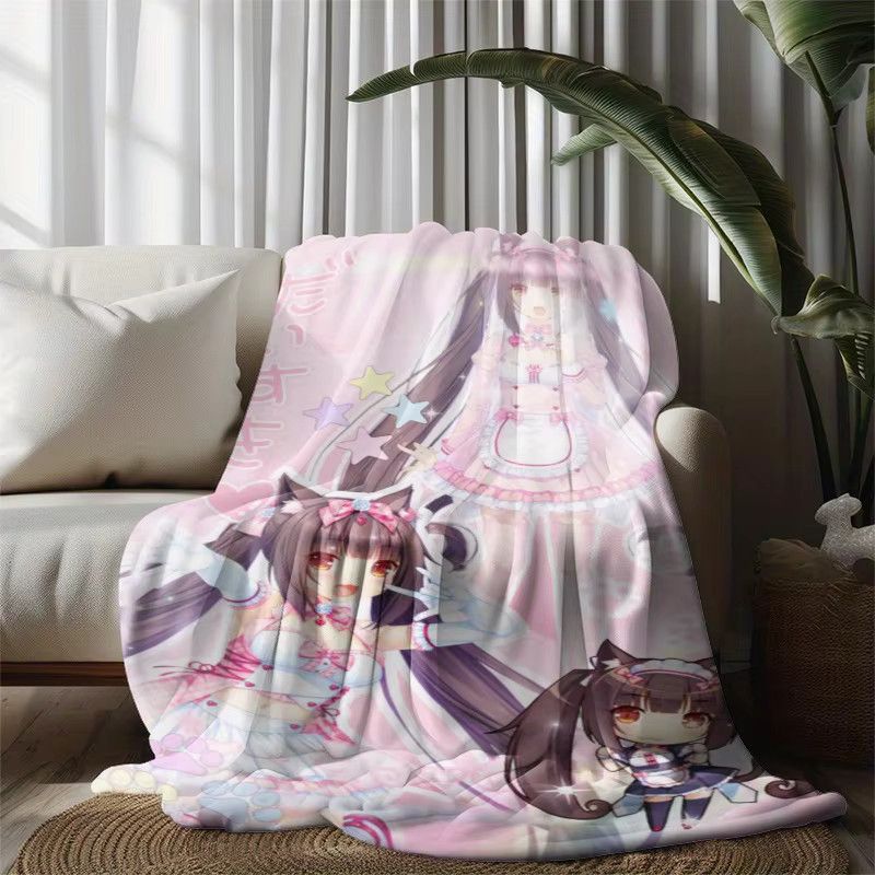 Nekopara Anime Winter-Flanellblanke in Pastellfarben - Bild 2