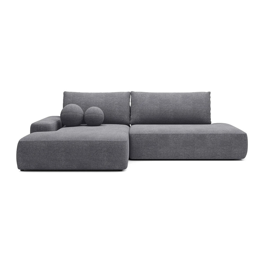 Vente-unique Schlafsofa Daviso in Grau mit L-Form und Schlaffunktion, Breite: 276 cm - Bild 2