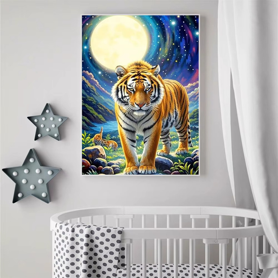 Evershine 4-teiliges Diamantgemälde Set mit Tier-Motiven für Erwachsene, DIY Rund-Diamant-Mosaik Wandkunst in Multicolour, B/H: 20 x 30 cm - Bild 3