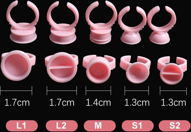 XIMUKA Tattoo-Pigmentkappen, 100 Stück, rosa, Permanent Make-up-Tools - Bild 1
