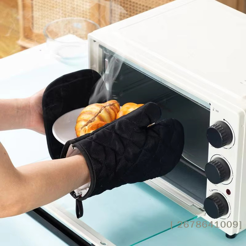 KuZHEN Hitzebeständiges Ofenhandschuhe und Topflappen-Set in Mehrfarbig und Pink, gesteppte Küchenhandschuhe zum Kochen und Backen - Bild 3