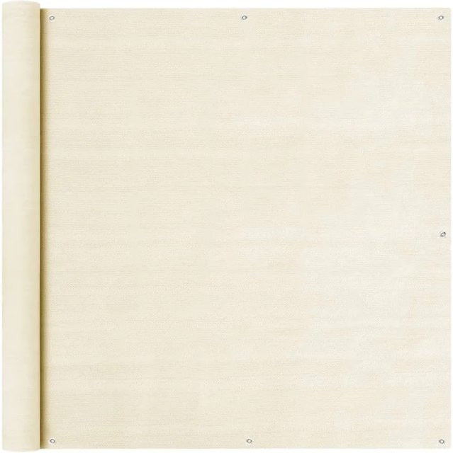 vidaXL Balkon Sichtschutz aus HDPE in Creme, Höhe: 120 cm, Breite: 500 cm - Bild 1