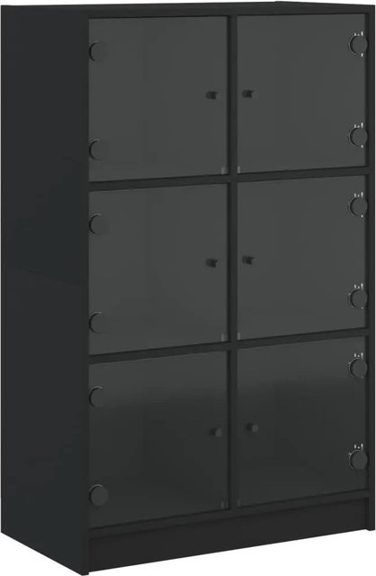 vidaXL Highboard modern in Schwarz mit Türen, Wandmontage, B/T/H: 68 x 37 x 109 cm - Bild 1