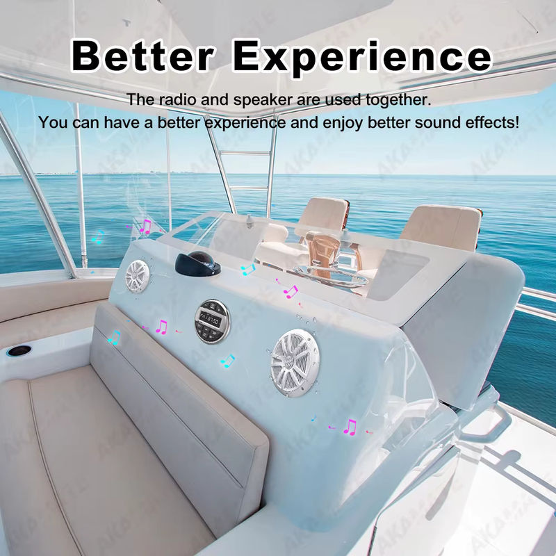 AKAMATE Wasserdichtes Bluetooth Bootsradio-System mit FM-AM-Antenne und Media-Player für Wohnmobil, ATV, UTV und SPA - Bild 3