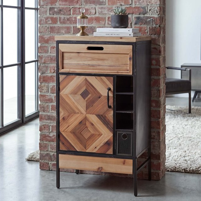 Apothekerkommode MCW Q77 im Industrial Vintage Design aus Holz und Metall, Braun/Mehrfarbig, B/T/H: 85 x 45 x 35 cm - Bild 3