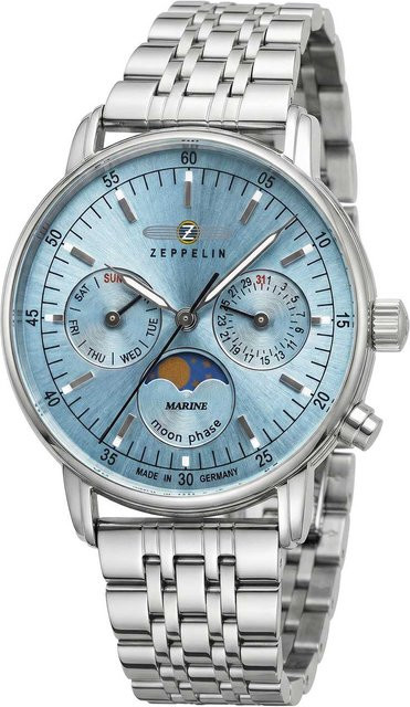 Zeppelin Armbanduhr, Quarz, Edelstahl, Blau, 36 mm, Damen - Bild 1