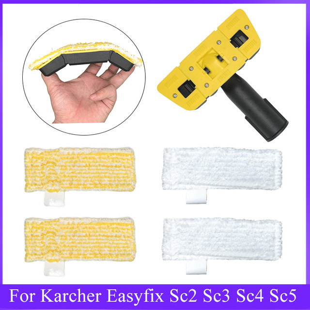 Kaercher Easyfix Mikrofaser Mopp Pads für Handheld Dampfreiniger SC2 SC3 SC4 SC5 in Gelb - Bild 1