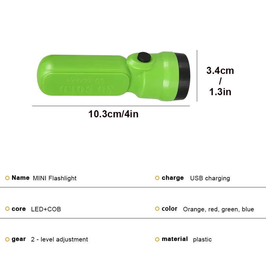 Heinast Mini COB + XPE Kinder-Taschenlampe mit USB-Wiederaufladung und 3 Modi als tragbares Outdoor-Nachtlicht für Camping und Wandern - Bild 5