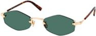 Gast LUNAR LU02 Sonnenbrille, randlos, hexagonal, Metall, gold, green, Unisex - Bild 1