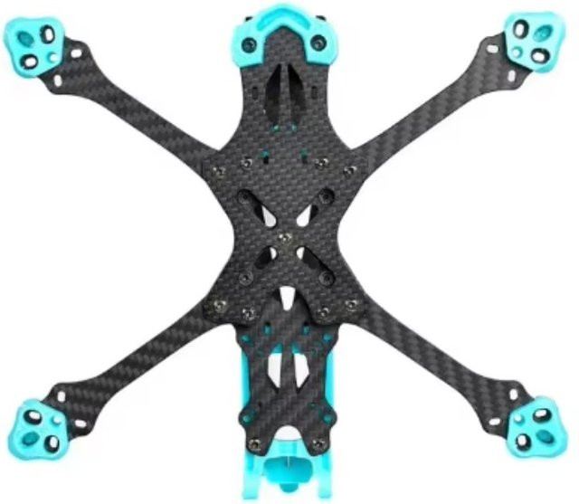 Foxeer MEGA 5 Zoll Freestyle FPV Racing Rahmen Kit aus Kohlefaser in Schwarz mit 220 mm Radstand und 5 mm Armen - Bild 1