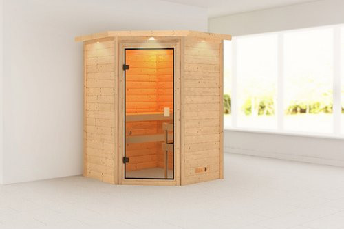 Karibu Sauna Reval für 2 Personen in Beige, B/T/H: 173 x 159 x 191 cm - Bild 1