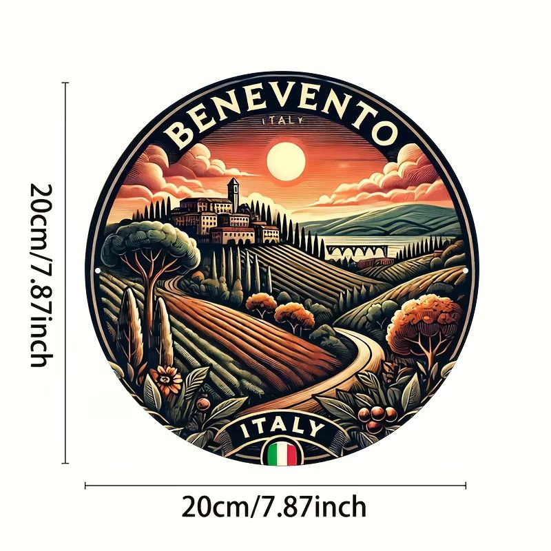 Vintage BENVENTO Italien Metallschild aus Aluminium für Zuhause Café und Bar B: 20,32 cm, H: 30,48 cm - Bild 3