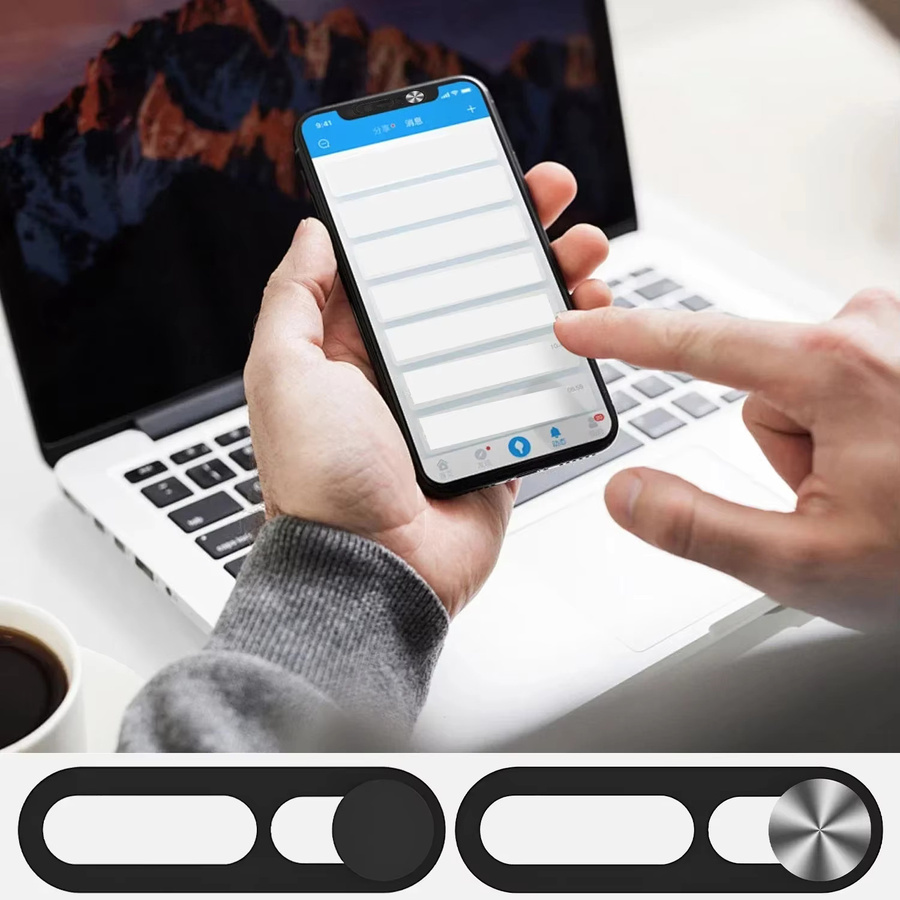 Webcam-Abdeckung als Datenschutz-Schutzschieber für iPhone 16 Pro Max, 15, 14 Pro und Pro Max in Schwarz - Bild 3