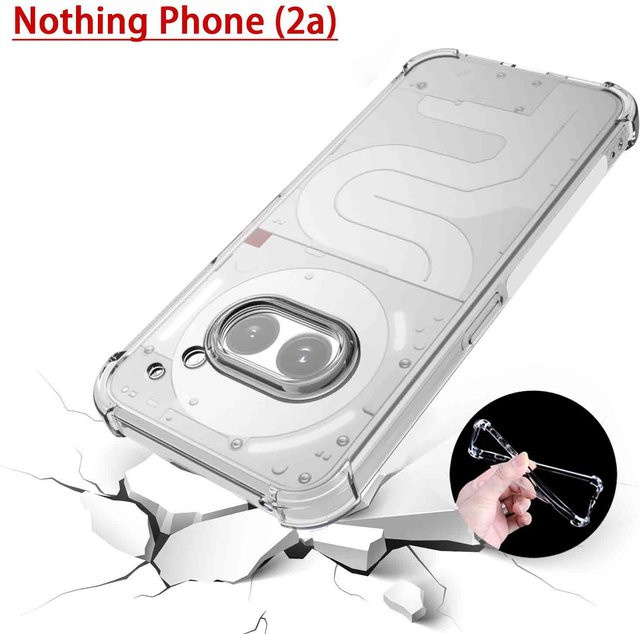 Stoßfeste Luftkissenhülle für Nothing Phone 2A und Nothing Phone 2 in Transparent, TPU Softcover mit Anti-Rutsch-Funktion - Bild 1