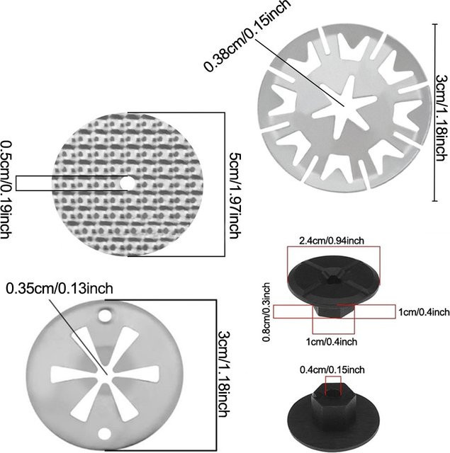 Vibratite Auto-Wärmeisolierplatten-Reparaturset mit Stahlklemmen und Aluminiumunterlegscheiben in Silber, 20 Teile - Bild 1