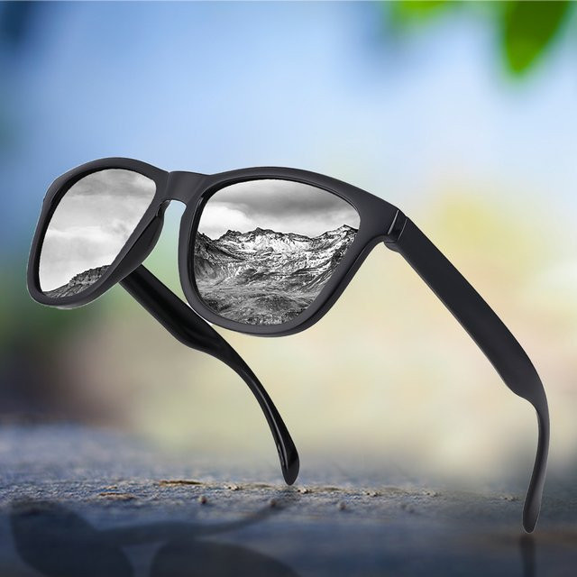 Sonnenbrille Retro, Vollrand, Square, Kunststoff, Schwarz, Unisex - Bild 1