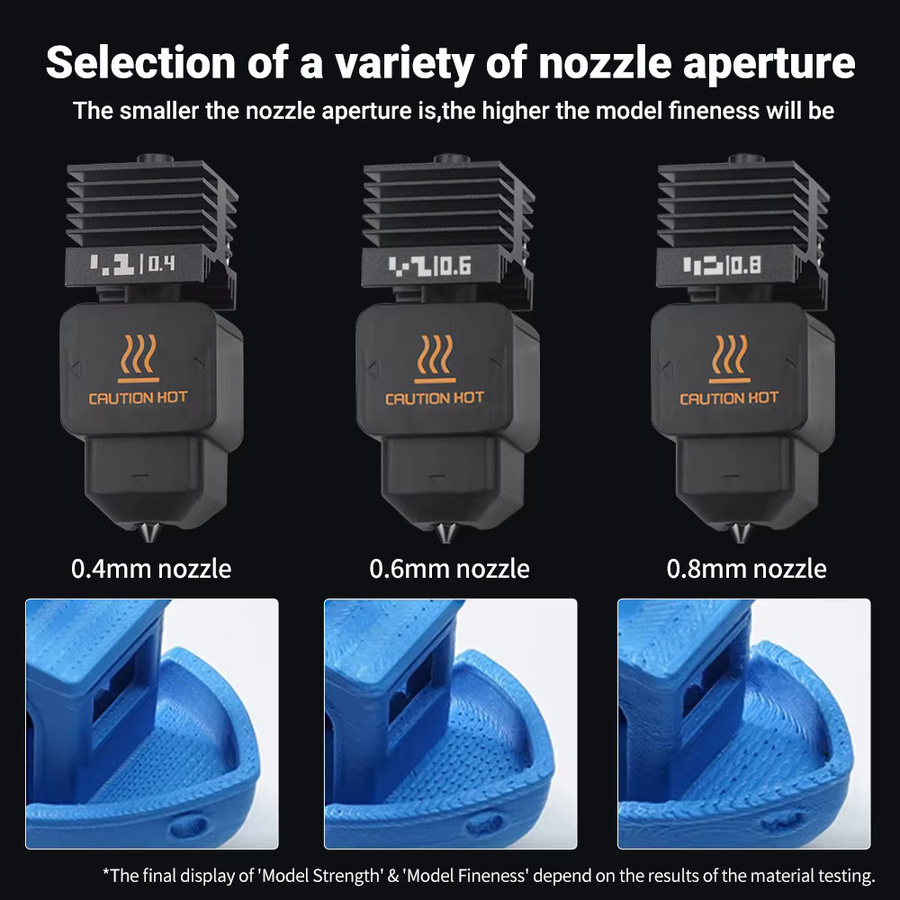 Bambu Lab H2D Hotend-Kit mit gehärteter Stahldüse in Schwarz für A1 und A1mini 3D-Drucker (0,4 mm / 0,6 mm / 0,8 mm) - Bild 3