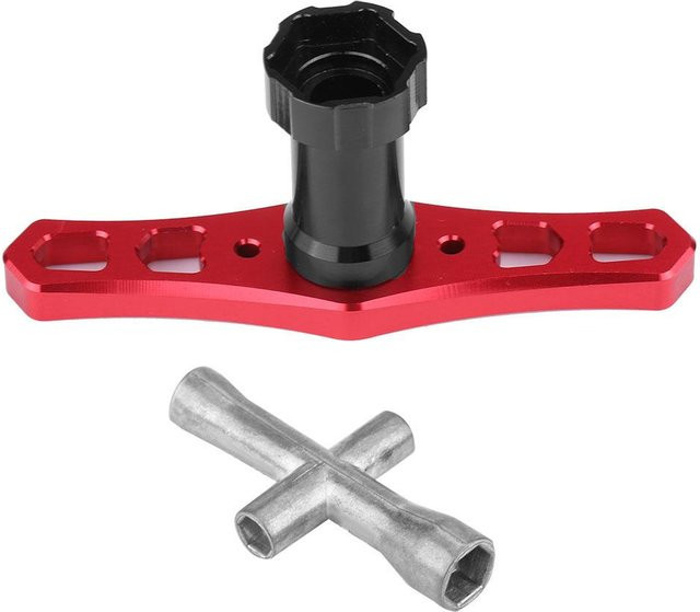 Neoglint Radmutter Steckschlüssel Werkzeug aus Aluminium für RC Auto und Flugzeug, Farbe: Rot - Bild 1