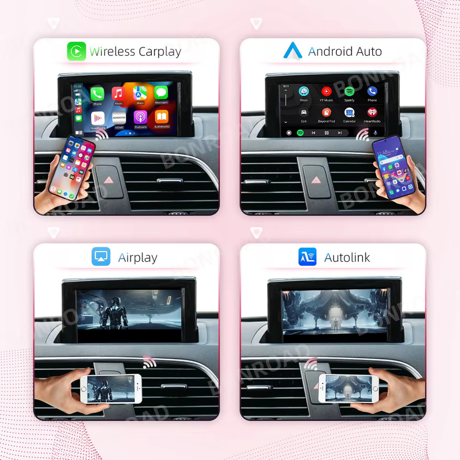 BONROAD Kabelloser CarPlay und Android Auto Interface Adapter für Audi A1 Q3 2012-2018 mit AirPlay Mirror Link in Schwarz - Bild 3