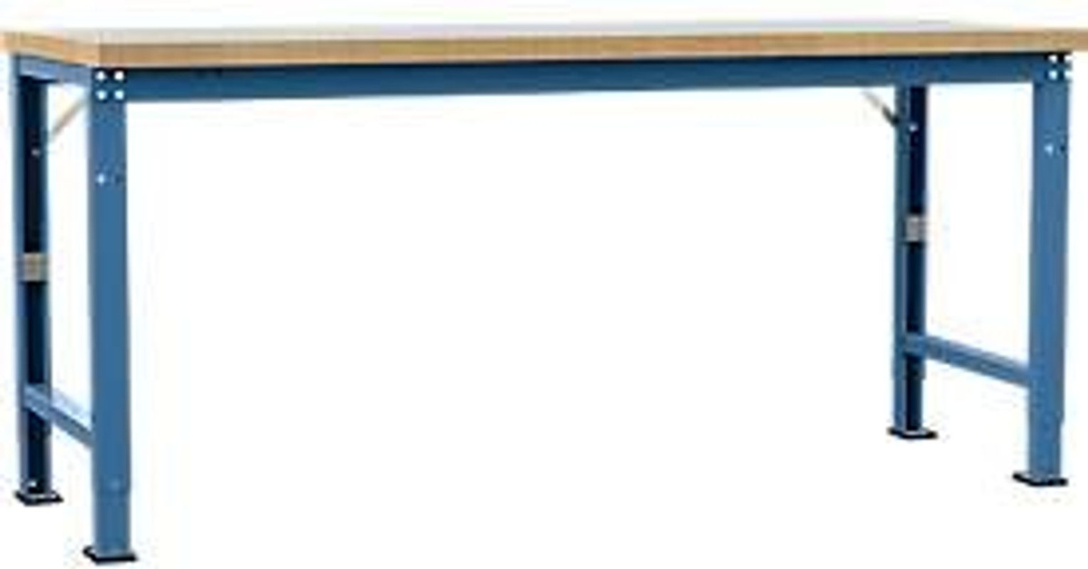 Manuflex Werkbank Profi Spezial mit Kunststoff Tischplatte in Blau, B/T/H: 200 x 70 x 60 cm - Bild 2
