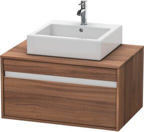 Duravit Waschtischunterschrank Ketho wandhängend mit 1 Auszug, Weiß/Braun, B/T/H: 80 x 55 x 42,6 cm - Bild 1