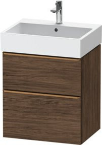 Duravit Waschtischunterschrank D-Neo in Weiß und Braun, modern und matt, B: 58,4 cm, T: 44,2 cm, H: 62,5 cm - Bild 1