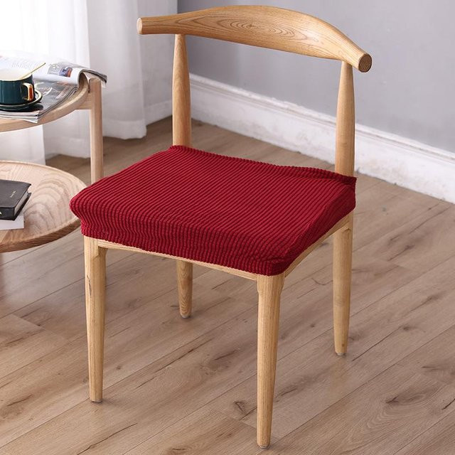 Yiran Furniture Universal Elastischer Sitzbezug für Hocker und Stühle aus Samt in Rot, B/T/H: 30 x 30 x 5 cm - Bild 1