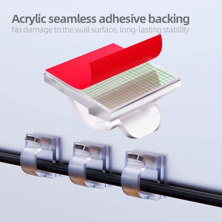 30 Stück Klebstoff Kabel Clips Transparent für Outdoor Weihnachtsbeleuchtung und Kabelmanagement - Bild 2