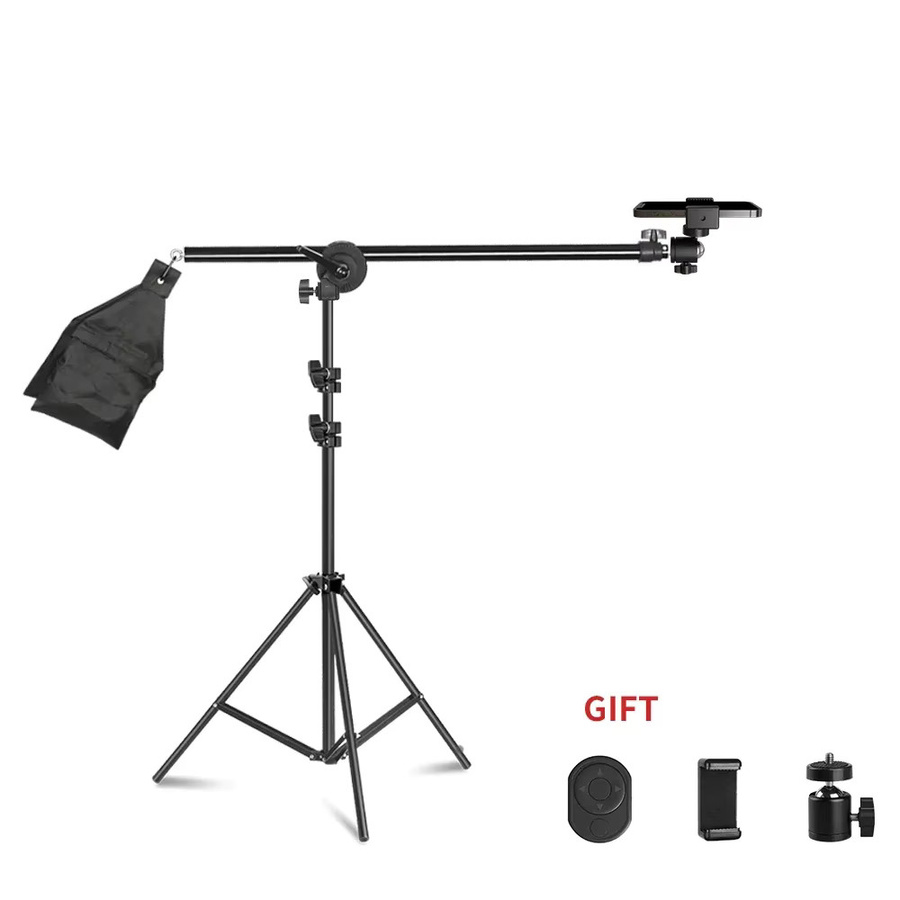 Ausziehbarer Lichtstativ-Auslegerarm für Fotografie mit Sandsack, Schwarz, 135 cm - Bild 3