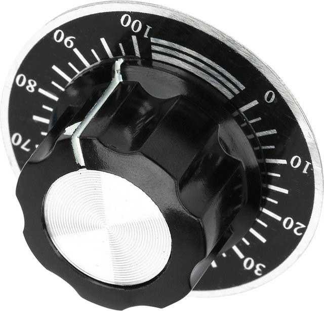 Neoglint MF A03 Potentiometer Rändelknöpfe Lautstärkeregler mit Digital Zifferblatt Skala Platte in Schwarz - Bild 1